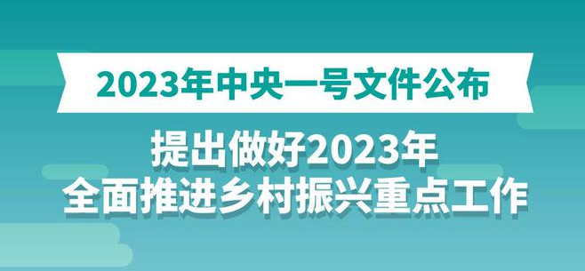 2023年中央一号文件公布 提出做好2023年全面推进乡村振兴重点工作